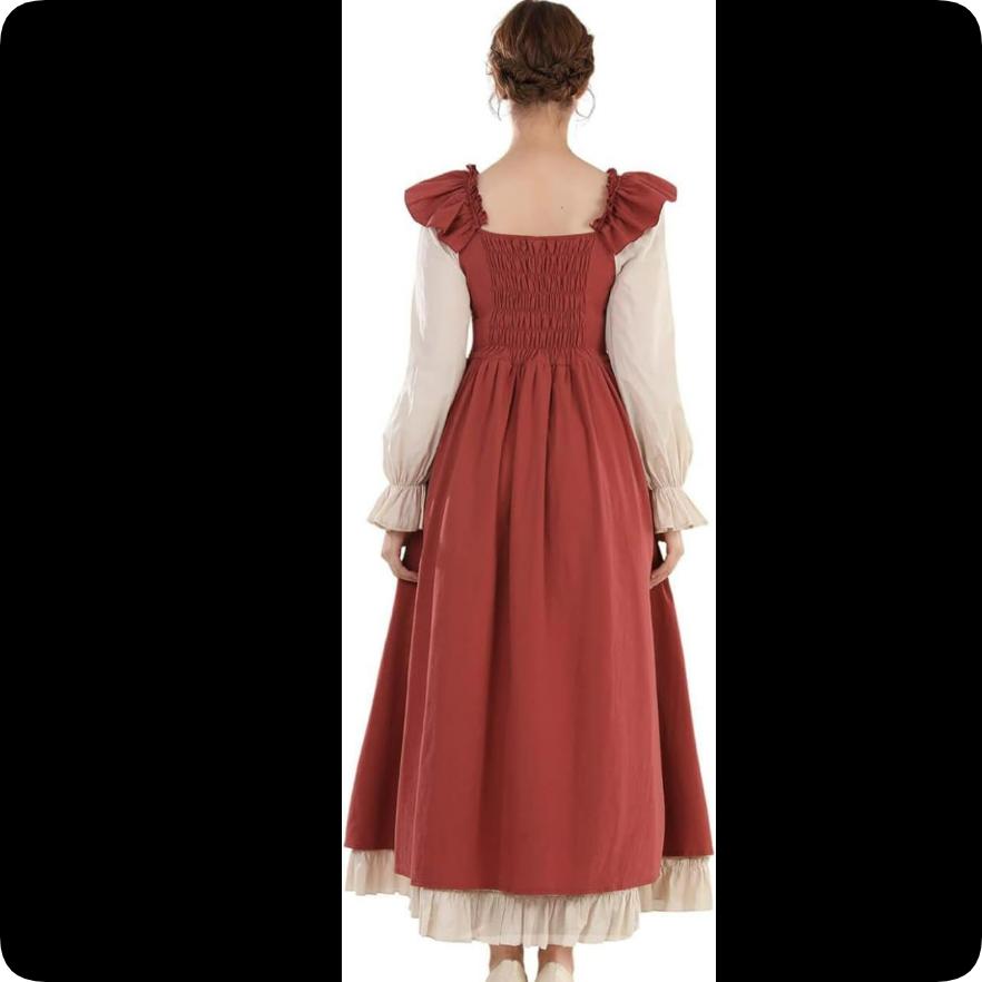 Renaissance Dress Women's Medieval Renaissance Fairy Dress Long Sleeve Irish