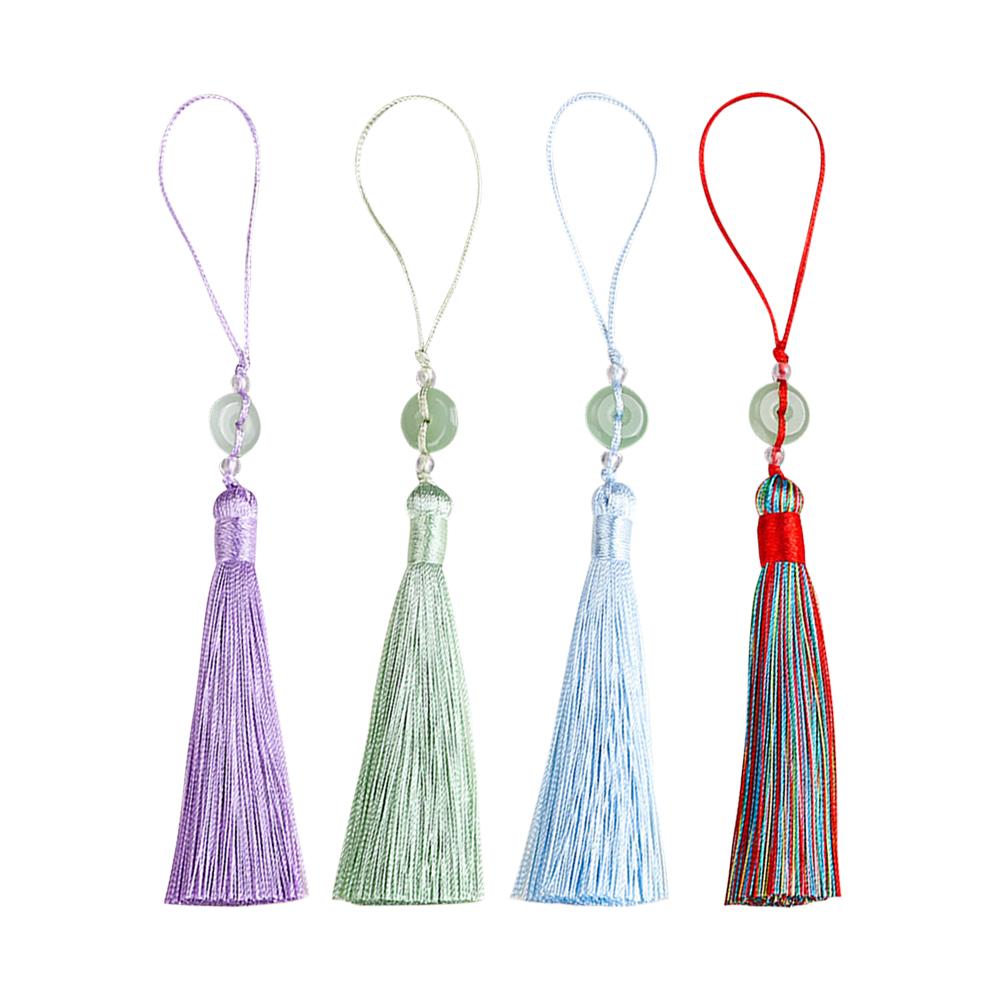 7cm Silky Tassel Fringe Tassels with Lucky Buckle Handmade Soft Craft Tassels Mini Beaded Tassels for Bookmarks Jewelry Making