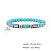 Vintage Imitation Natural Blue Stone Bead Bracelet for Men,Trendy Summer Bohemian Beaded Bracelet Gift
