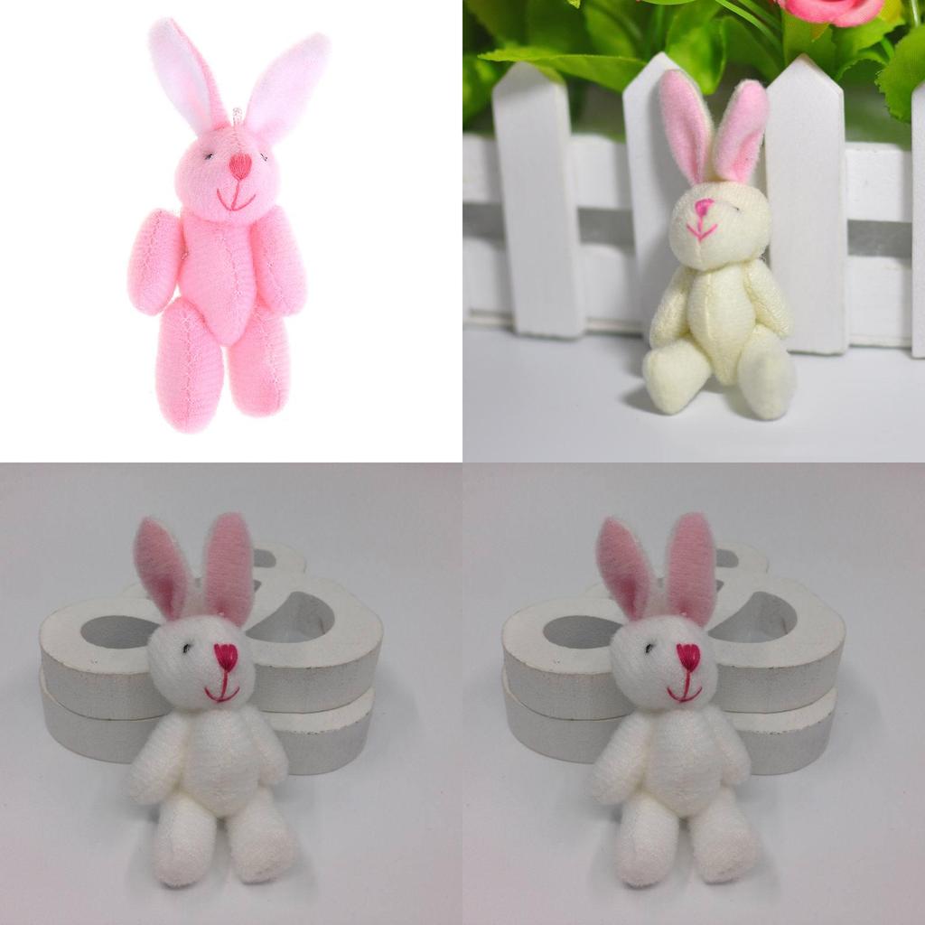 Niedliches 7,5 cm großes Mini-Kaninchen-Plüschtier, perfekt als Hochzeitsgeschenk oder Mitbringsel.