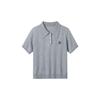 Northern Deer Lyocell-Triacetate Old Money Style Women's Polo Collar Knit T-Shirt