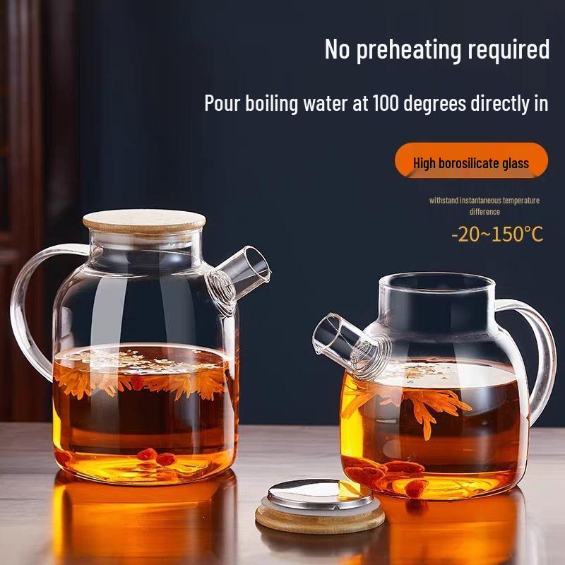 High-Temperature Resistant Borosilicate Glass Teapot for Boiling Water and Brewing Tea on Electric Ceramic Stoves