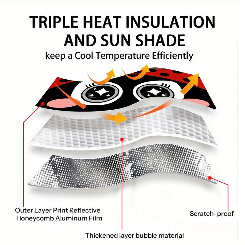 Cute Ladybug Car Windshield Sunshade Red Black with White Dots Foldable for Cars Auto Accessory Car Sunshade Front Windshield