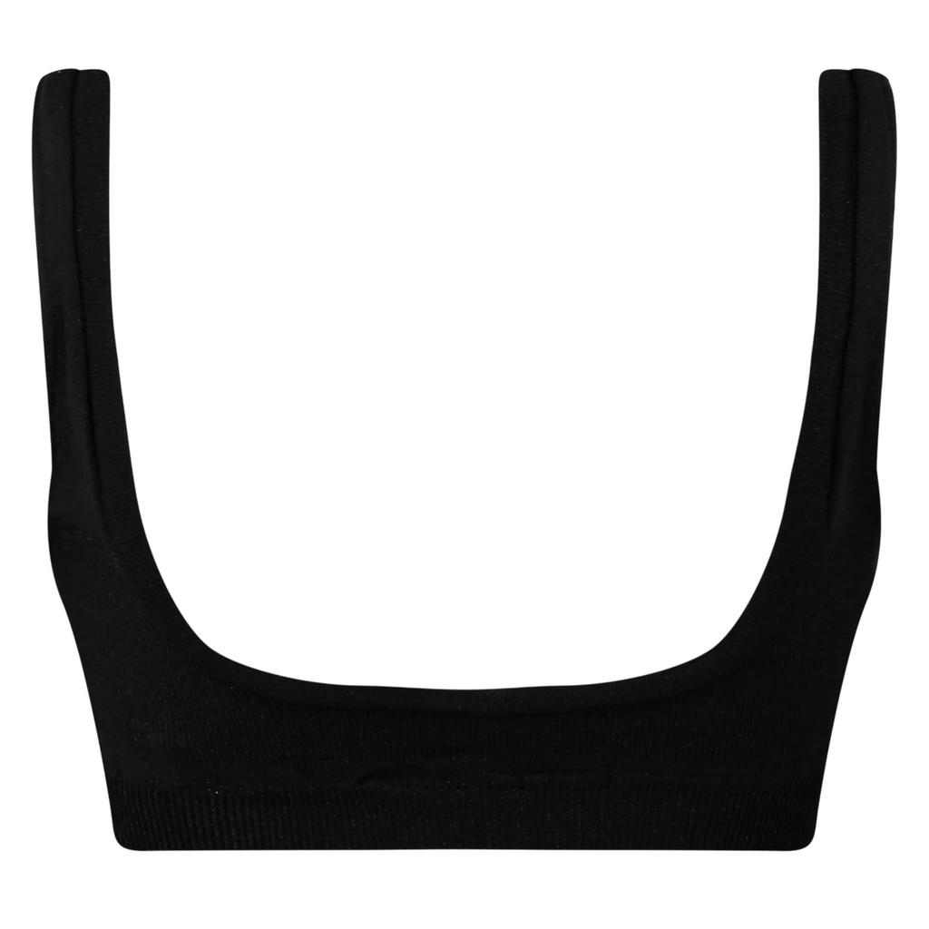 Off White Womens/Ladies Scoop Neck Snug Fit Sports Bra