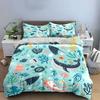 Set Biancheria da Letto a Tema Animali Marini Varie Misure Camera da Letto per Bambini e Adulti Raffinato Set da 3 Pezzi, Regalo