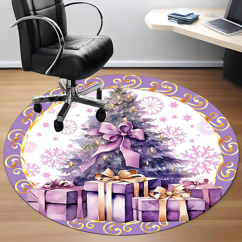 1pc Christmas Tree Carpet for Office Non-Slip, Round Carpet, Soft & Comfortable, Carpet for Office, Lightweight Round Floor Mat