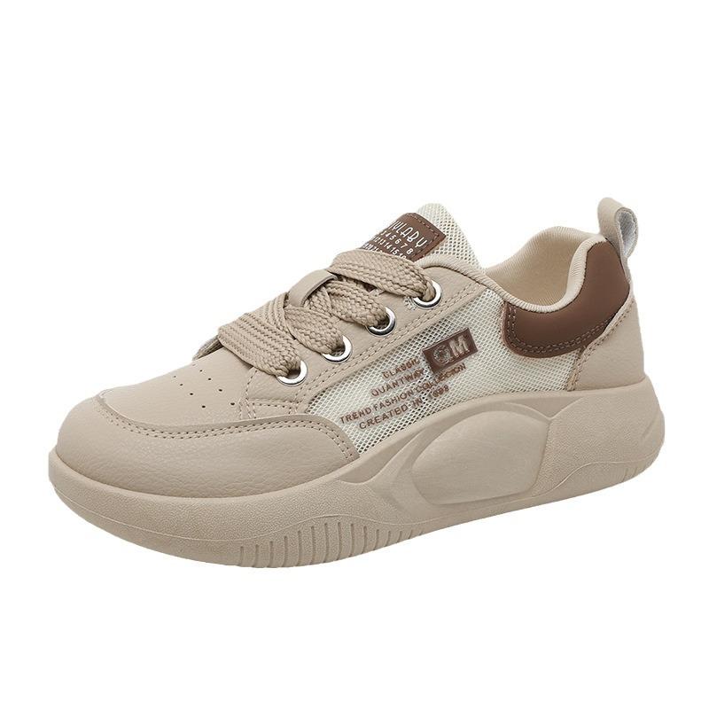Xq5808 Hvite sko Dames Mesh Pumps Damesneaker Damesko Utstanset Pustende Meshsko Tykk Såle Høydeøkende