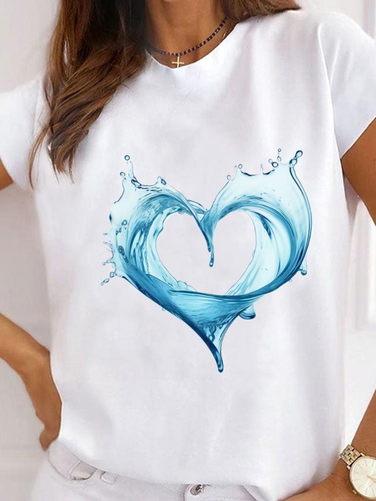 (Asian Size) sweet lovely flower style Women Casual T Shirt Tee Top Fashion Printed Lady Female Graphic Short Sleeve T-shirts Clothing