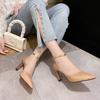 Bling Gold Silver Women's Pumps 2024 Sexy Point Toe Thin Heel Party Wedding Shoes Woman Summer Ankle Strap High Heels Shoes