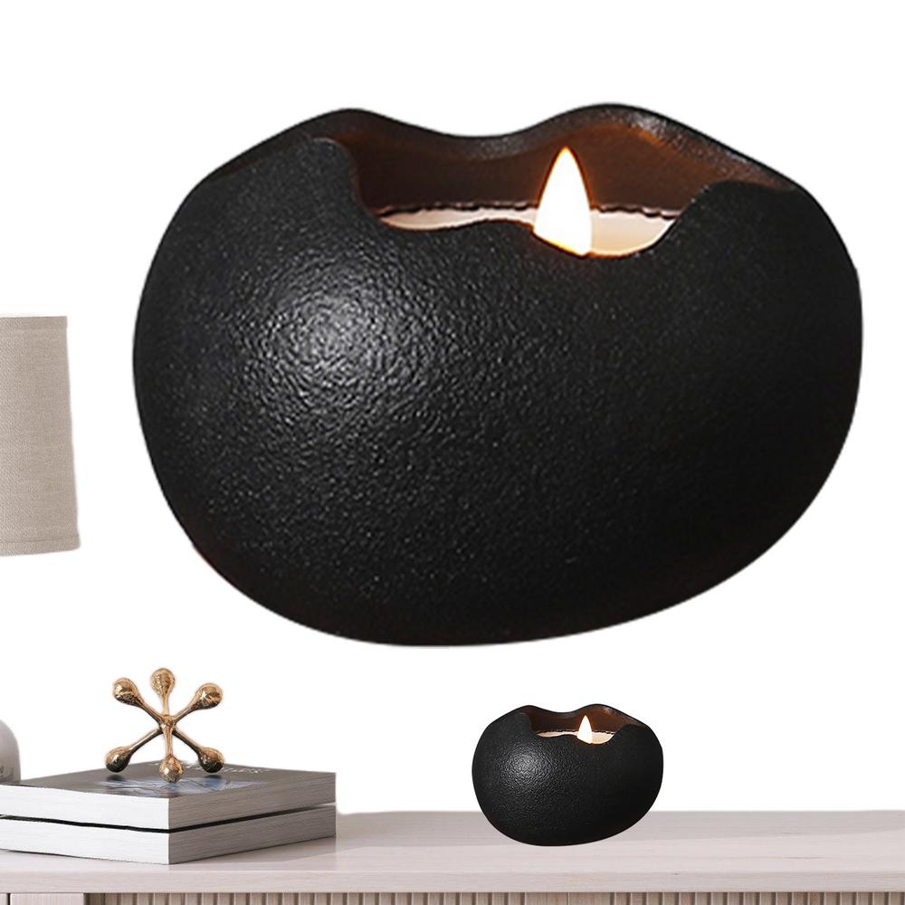 

Tea Light Candle Holders Easter Egg-Scented Candle Holder Egg Shaped Ceramic Candlestick For Birthday Table Decorations чёрный