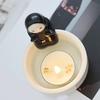 Faceless Man Candle Holder Cartoon Tealight Candle Holder Handcrafted Ceramic Tealight Holder for Home Bedroom Decor Anime Fans Gift
