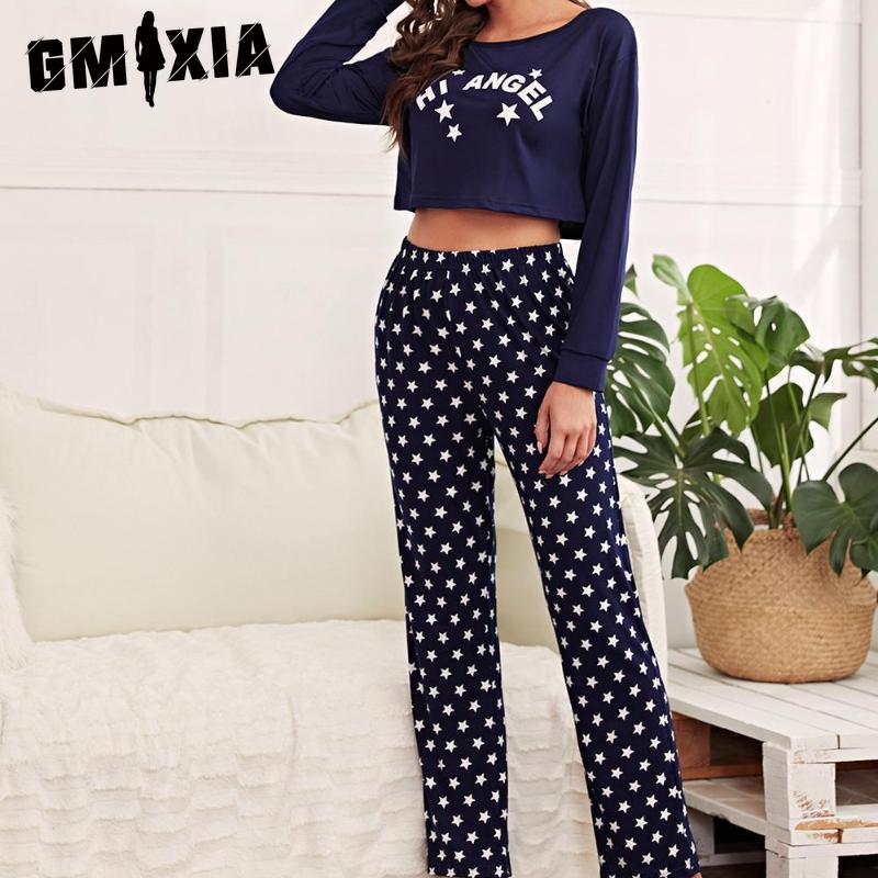 

GMXIA Домашняя одежда Осень и Зима Повседневный Спортивный Комплект с Длинным Рукавом и Брюками Женский XL темно-синий