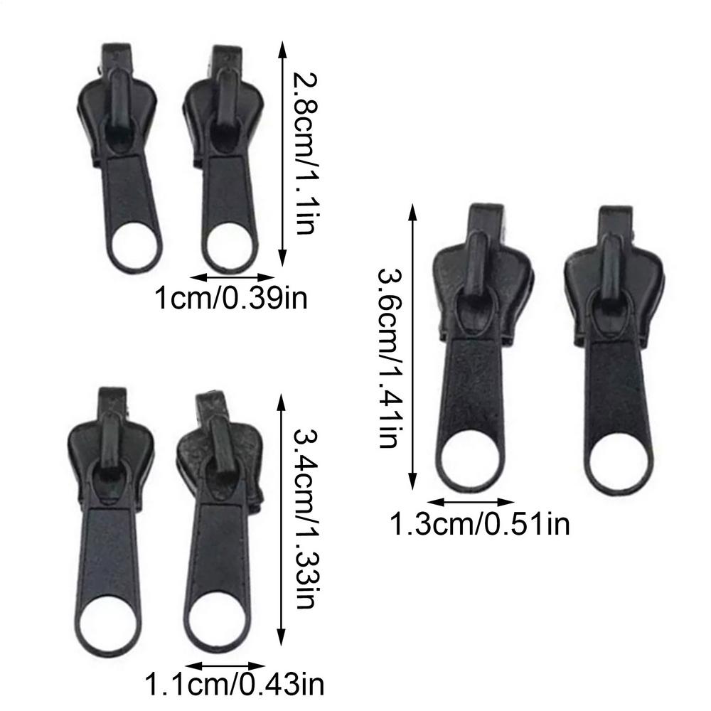6pcs Instant Zipper Universal Instant Fix Repair Kit Replacement Zip Slider Teeth Multifunctional For 3 Different Size
