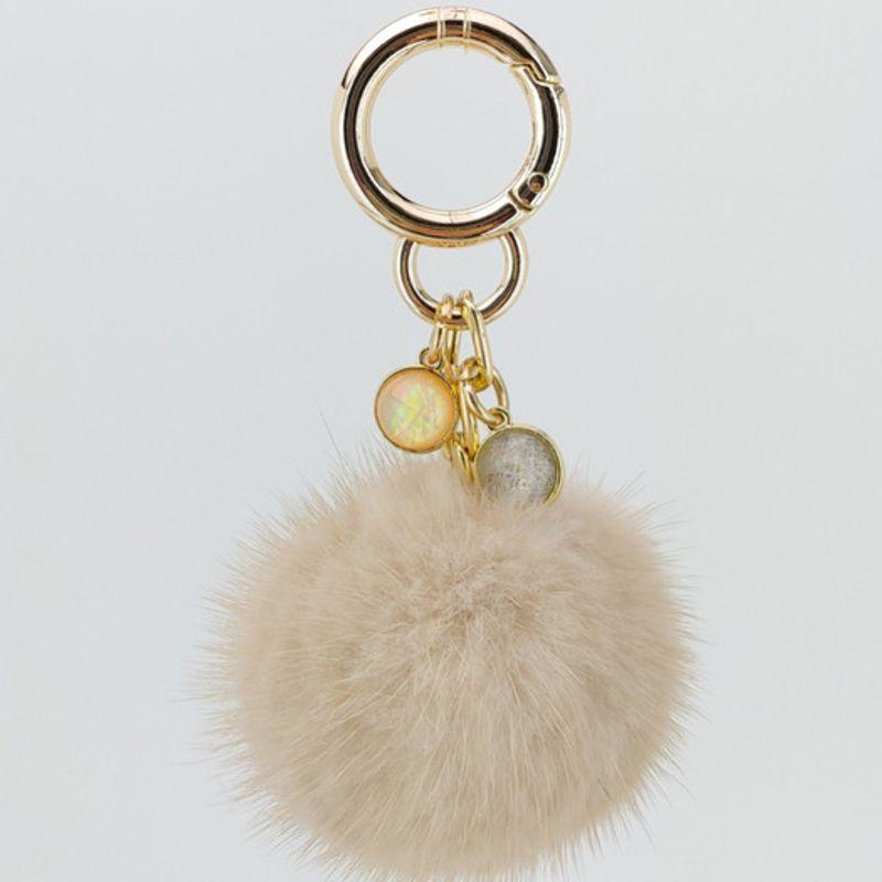 

LALA Natural Mink Fur Keychain - L Beige FREE