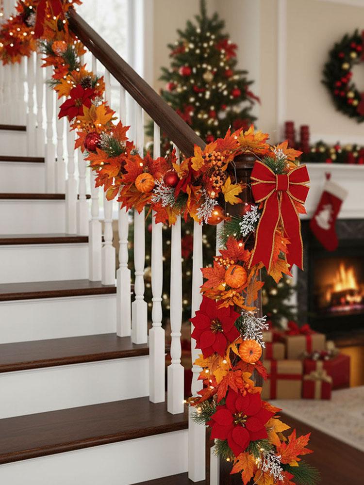 Simulatie Herfstblad Slingers Thanksgiving Hangende Deurkrans Kunstmatige Herfstbladeren Slingers Binnen Buiten Herfst Decoratie