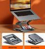Three-Tier Foldable Carbon Steel Computer Stand with Lifting Heat Dissipation, Multifunctional Design