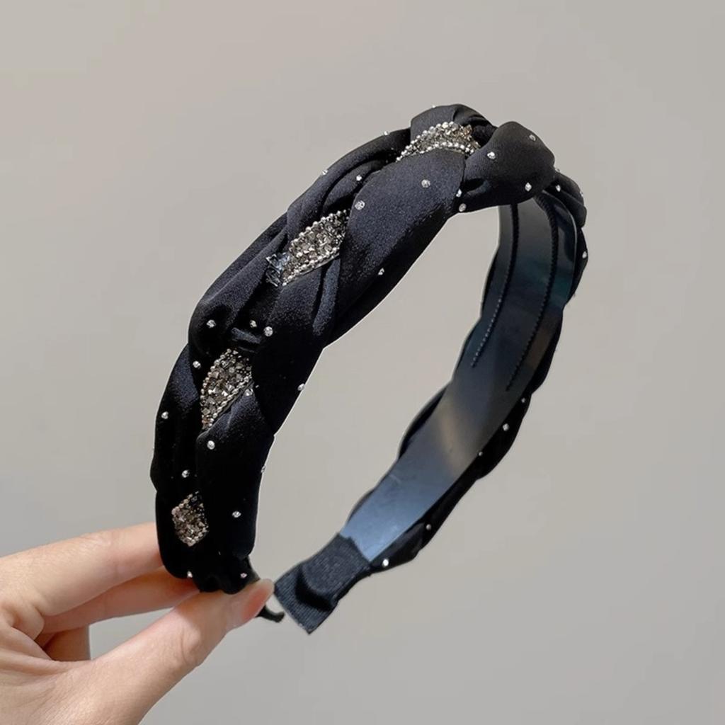Zahnloses Stirnband zum Zurückstecken von Pony und feinem Haar, Schwarzes und Braunes Gesichtswasch-Haarschmuck für Damen