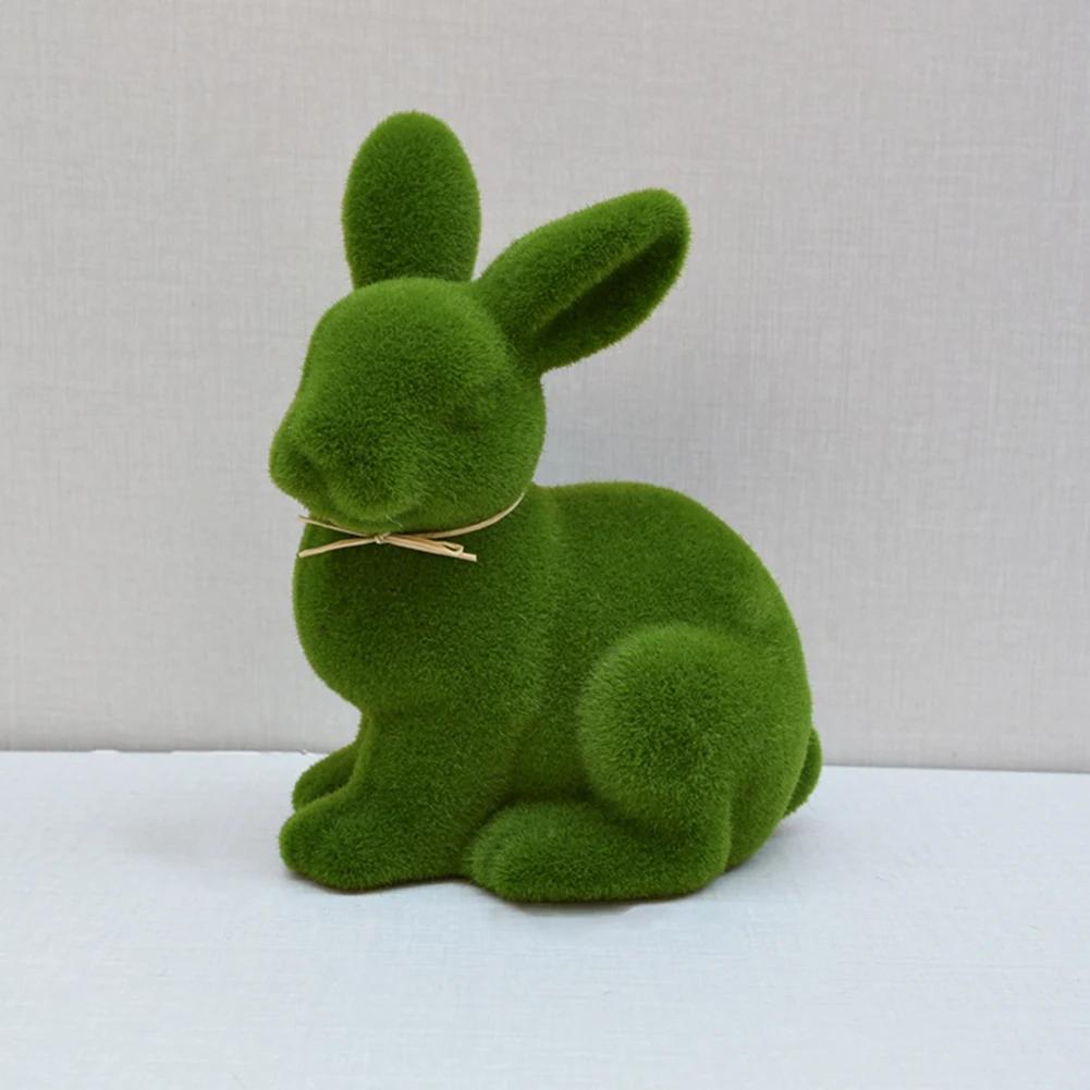 Simulation Moss Foam Easter Bunny Decor Easter Moss Rabbit Figurine Artificial Moss Rabbit Easter Figurine Rabbit Bunny Figurine
