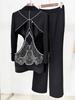 High Street Fashion 2026: Early Spring Hollow Out Hot Drilling Two-Piece Suit Set (Jacket & Trousers)