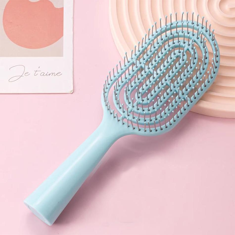 

1Pcs Small Massage Comb Hollow Out Hair Brush Scalp Massage Combs Hair Styling Detangler Fast Blow Drying Detangling Tool