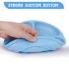 Vicloon Baby Suction Plate, 2Pcs Silicone Baby Suction Plates, Non Slip Silicone Toddler Weaning Plate, Divided Dishes for Toddler Kids Self Feeding,