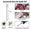 XCAN 30pcs Diamond Burs Set With Box 3mm Shank Mini Drill Burr Bit For Dremel Rotary Tool Electric Grinder Power Accessories