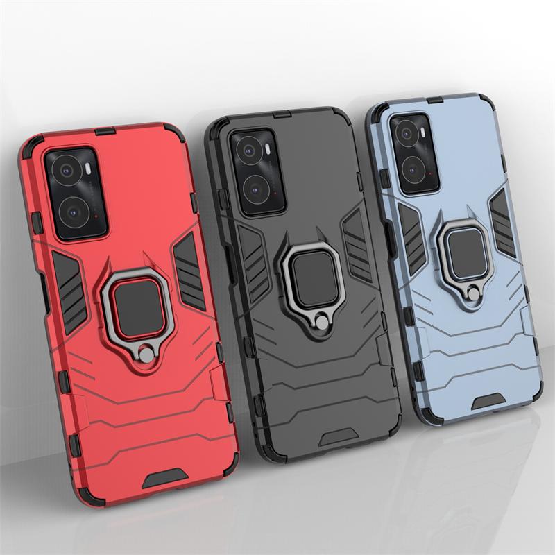Phone Case For OPPO A96 Cover For OPPO A96 Capas Shockproof Phone Back Magnetic Armor Holder Case For OPPO A 96 A96 Fundas 6.59"