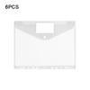 6pcs Colorful Plastic Binder Folders A4 Clear Punched Pockets Snap Closure 11 Holes Label Loose-Leaf School