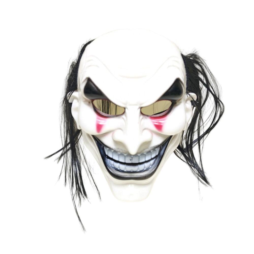 Maschera da Clown Spaventosa Faccina Sorridente Maschera Realistica Integrale Maschera Facciale Maschera di Halloween Uomo Donna