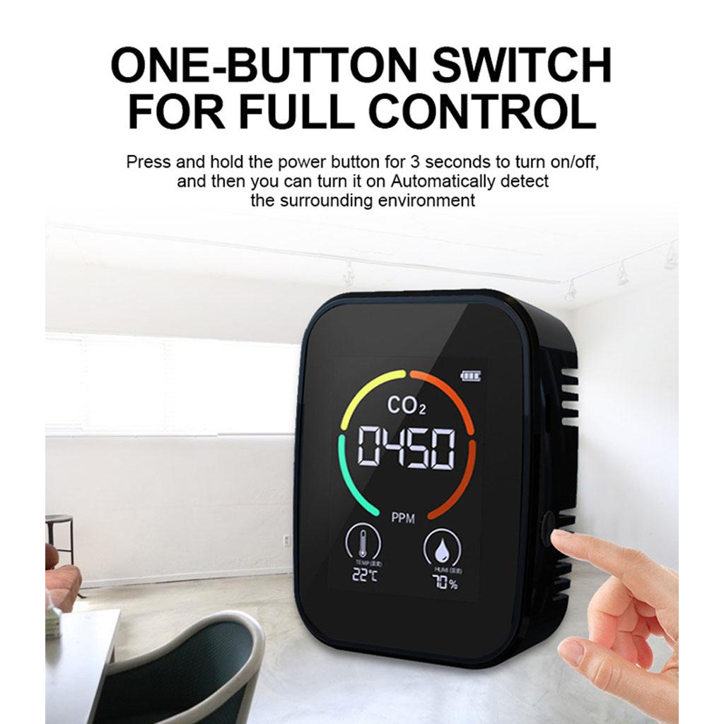 Carbon Dioxide Meter with 1200mAH Battery 5 in1/3 in1 Air Quality Monitor Tester