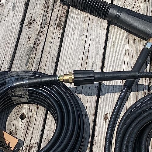 <HOTEISON> Ryobi High-Pressure Washer Extension Hose, Flexible, 40MPa, 60℃, M22 Female Thread (15mm Shaft) x M22 Male Thread (15mm Inner Diameter), 8M