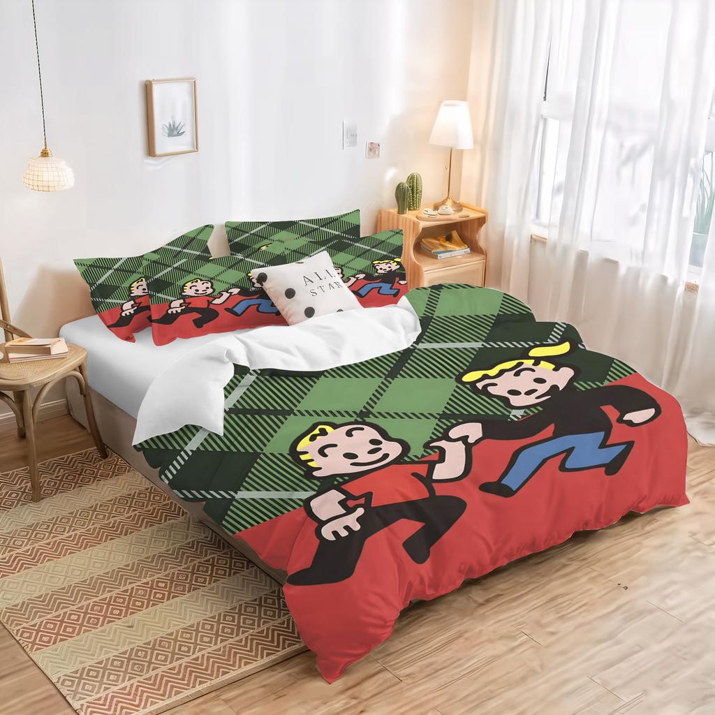 Cartoon Couple Gift Duvet Cover Colorful Childlike Innocence Bedroom 100% Polyester Adult Gift 2/3Pcs Bedding Set