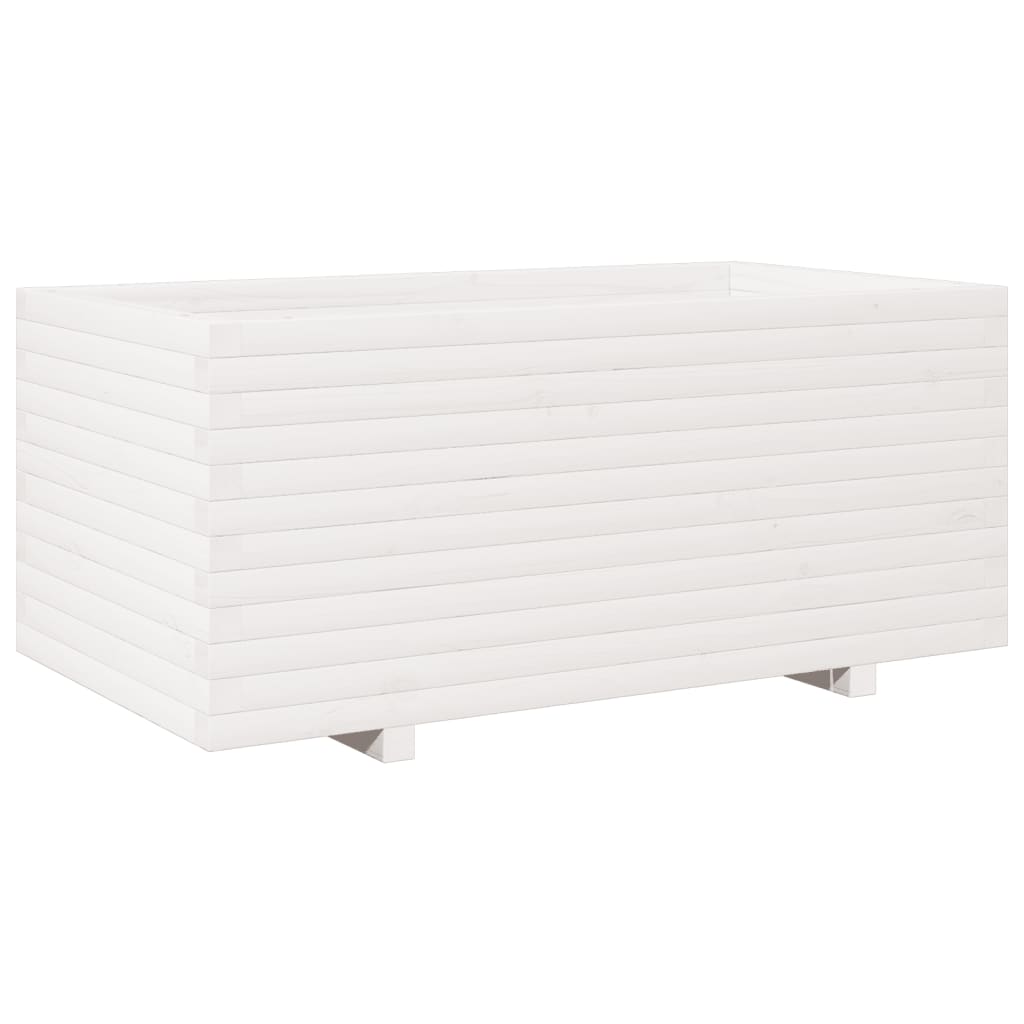 Plant Pot White 110 x 60 x 49.5 cm Solid Pine Wood