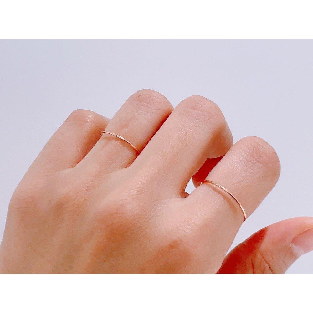 [Blissgold] 14K Cut Hollow Ring (1mm) / Layered Ring, Thin Ring, Ten-Finger Ring Rbl4070