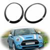 Artudatech 2PCS Gloss Black Headlight Bezel Trim Ring For Mini Cooper F55 F56 F57 14-21