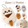 Funny Cartoon Cat Pendant Cute Versatile Kitten Keychain Lightweight Lifelike Orange Cat Doll Bag,key Charm