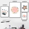 Nordische Poster und Drucke Sonne Wolke Regenbogen Stern Wandkunst Leinwandmalerei Cartoon Wandbilder Kinderzimmer Dekor Heimdekoration