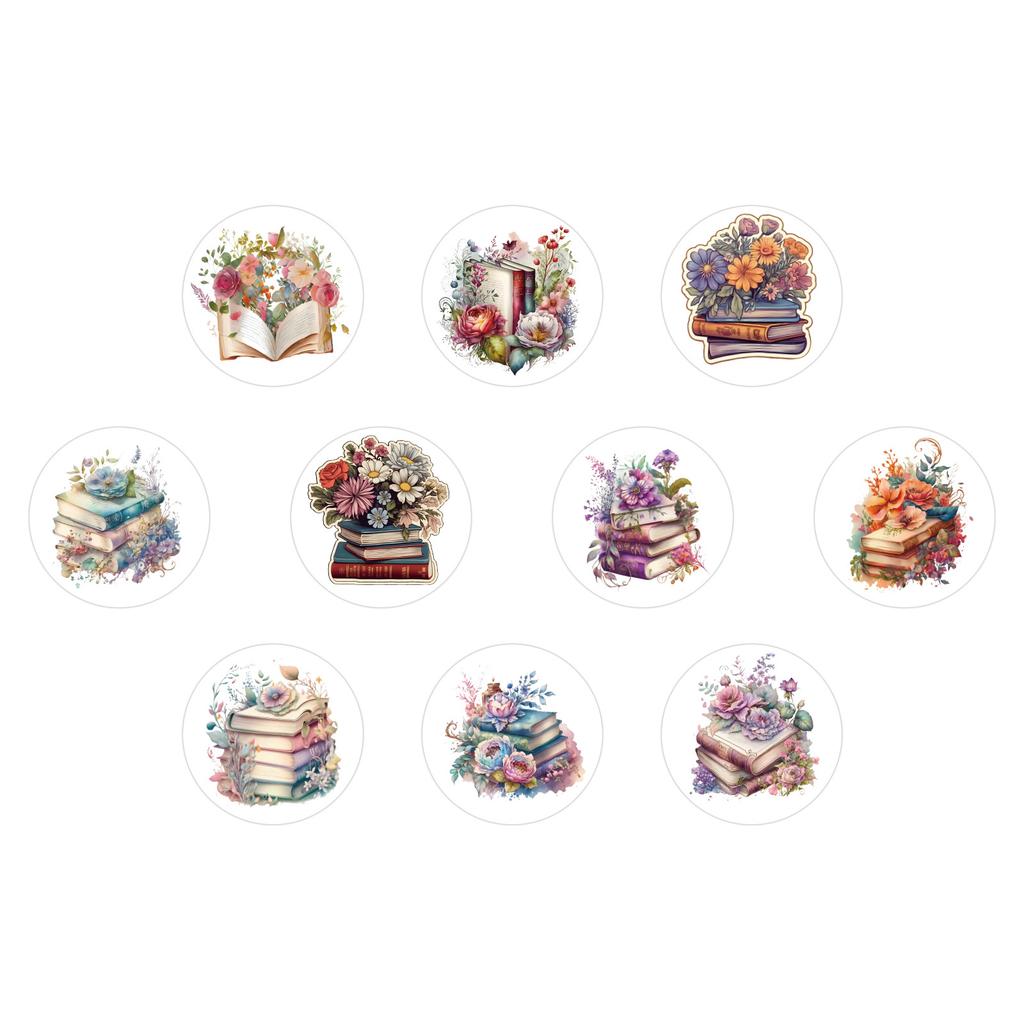 500 Aufkleber/Rolle Bücher, Blumen, Rollen, Rollen, Klebeband Belohnungs-Kinderaufkleber, Kreatives Handbuch-Klebeband