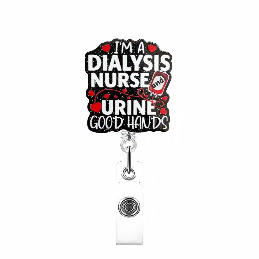 Acrylic Card Holder Lanyard Nurse Doctor Telescopic Badge Reel Chest Clip Creative Nurse Work Card Buckle Office Supplies