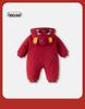 Neuer glücklicher roter Baby-Winteroverall - Dicke Baumwolle festliche Oberbekleidung für das Neue Jahr