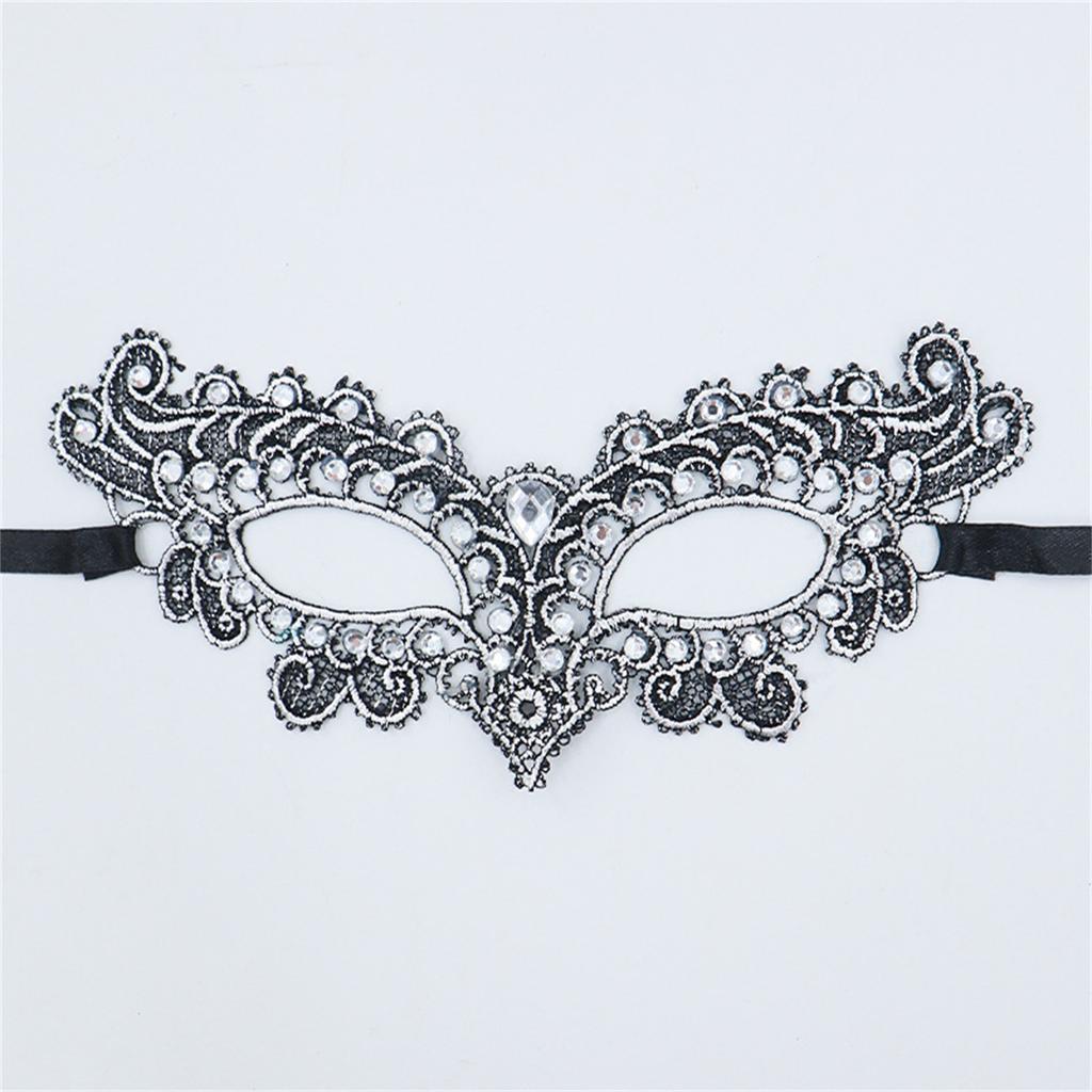 Rhinestones Masquerade Mask Venetians Party Mask Half Face Lace Mask Eye Mask Mardi Gras Mask for Halloween Costume Party