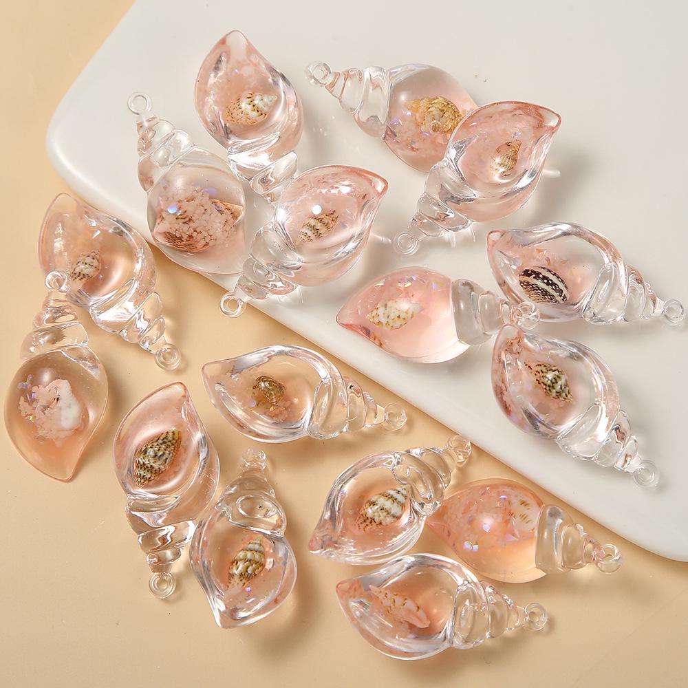 Barevné svítící mušle DIY náušnice a přívěsek Klíčenka Příslušenství