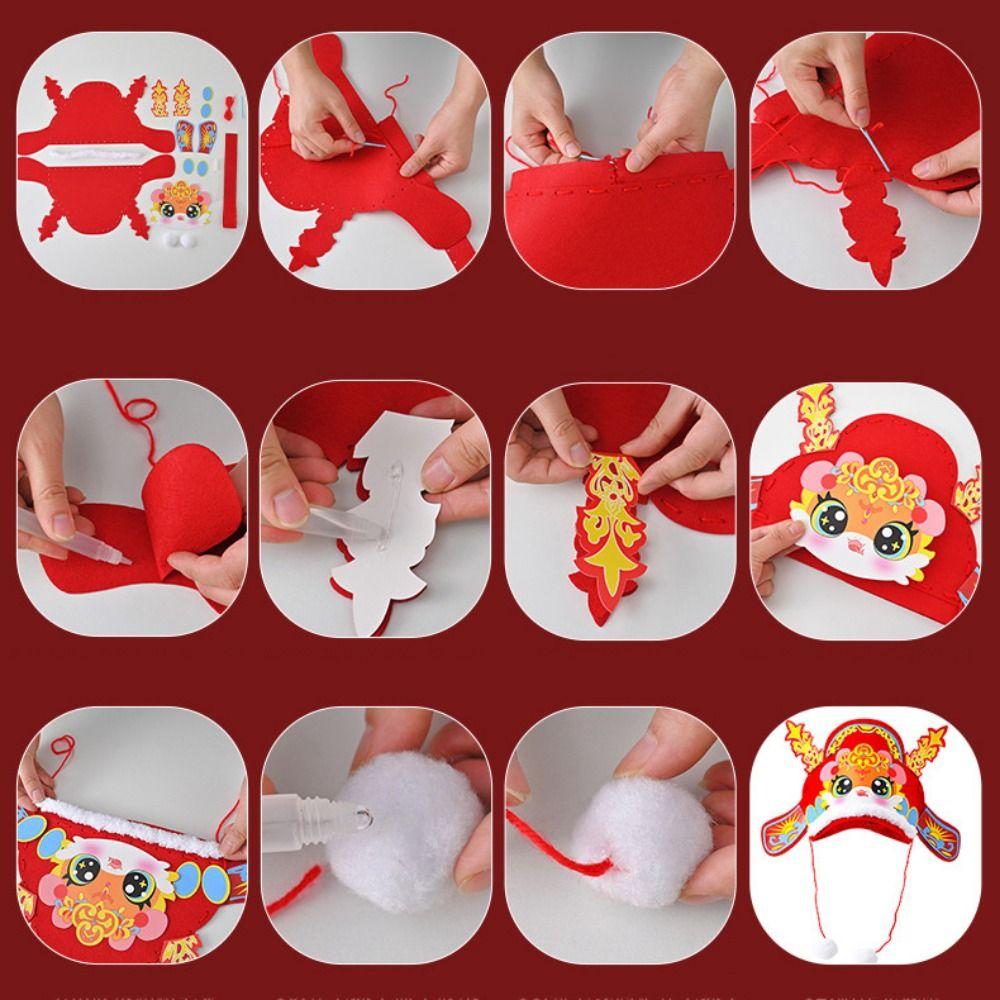Hand Assembly Chinese New Year Hat Chinese Style Zodiac Snake Head Hat  Spring Festival