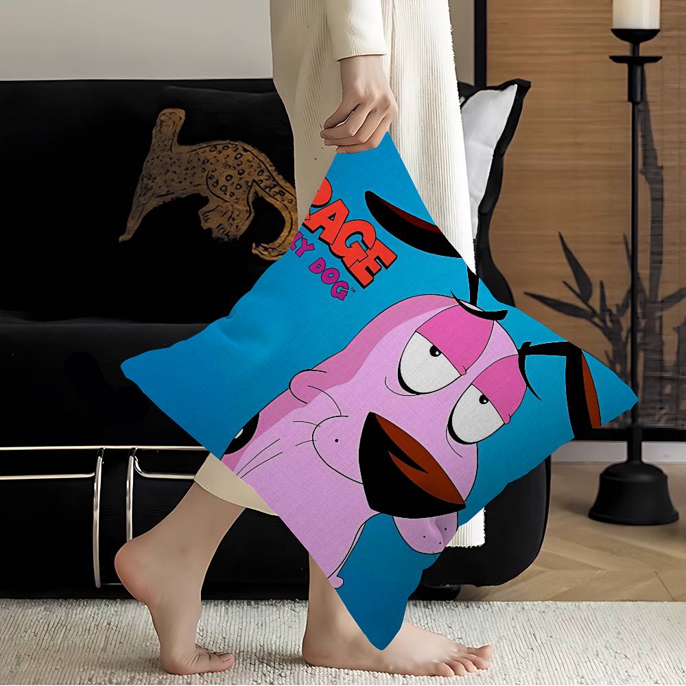 

Cartoon CCOURAGE The CCowardly DDog Cushion Cover Car Throw Pillow Case For Sofa Car Christmas Gift 40x40cm 45x45cm 30x30 cm