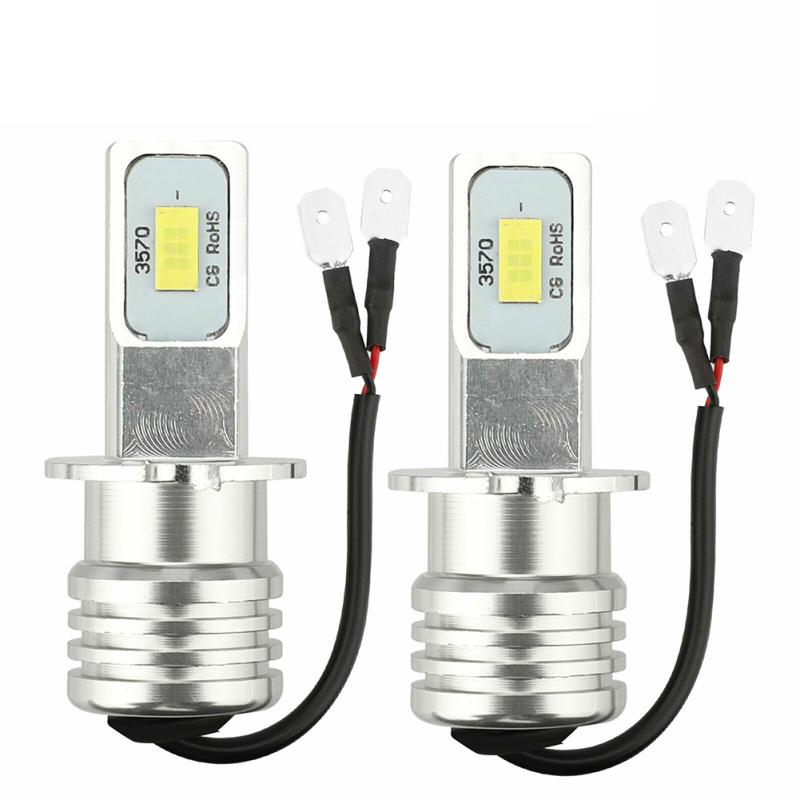 2pcs H3 High Power Super White Led Headlight Kit 100w 10000lm Fog Drive Drl 6000k Bulb Low Power