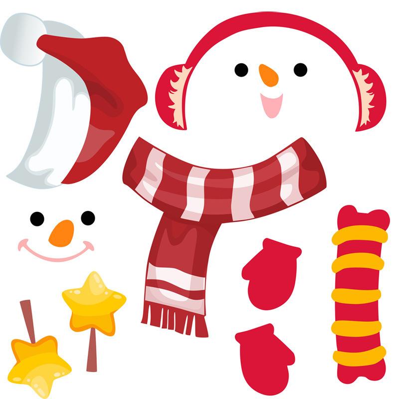 

Рождественская наклейка на стену, выражение снеговика, наклейка на дверь холодильника, самоклеящаяся декоративная наклейка из ПВХ с мультяшным рисунком 28*28 cm