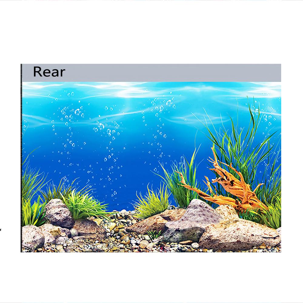 3D Fish Tank Background HD Seabed Landscape Aquarium Backdrop Two Side Stickers