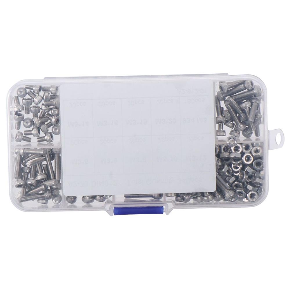 340Pcs 5/6/8/10/12/14/16/18/20mm Metric Screw Assortment Kit M3 Screws  Motorcycle Bike Repair
