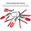 9PCS Long Handle Hose Clamp Pliers Set Fuel Pipe Spring Clamp Removal Tool Kit for Auto Repair Oil Water Hose Replacement