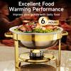 Small Round Stainless Steel Buffet Stove - Gold Alcohol Heater for Hotels and Restaurants